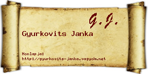 Gyurkovits Janka névjegykártya